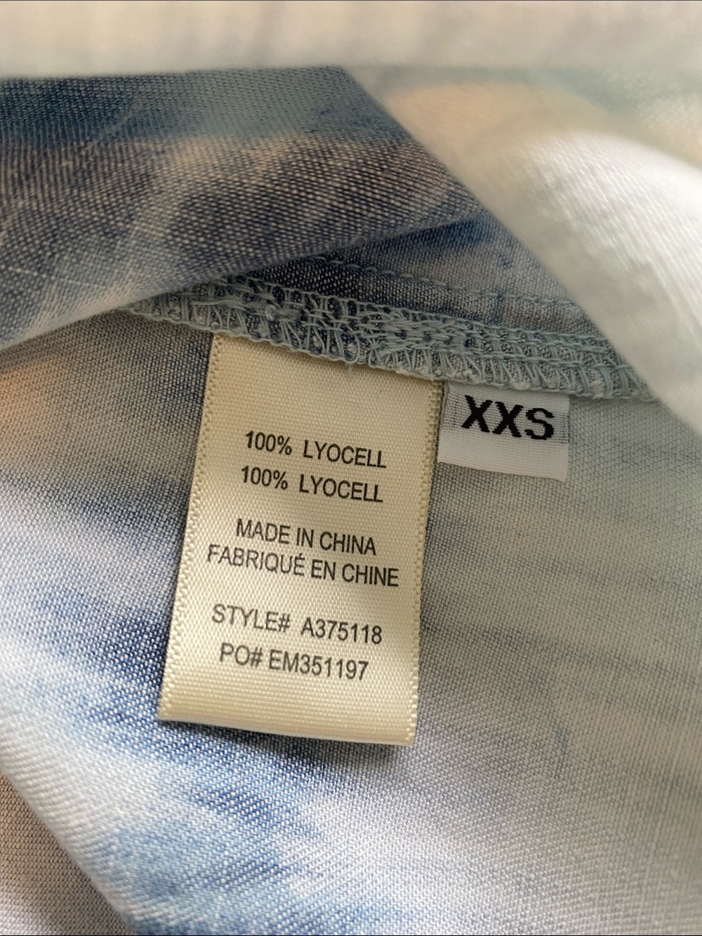 Side Stitch Light Blue and Navy Tie-Dye Button Down Shirt - Picture 3 of 5
